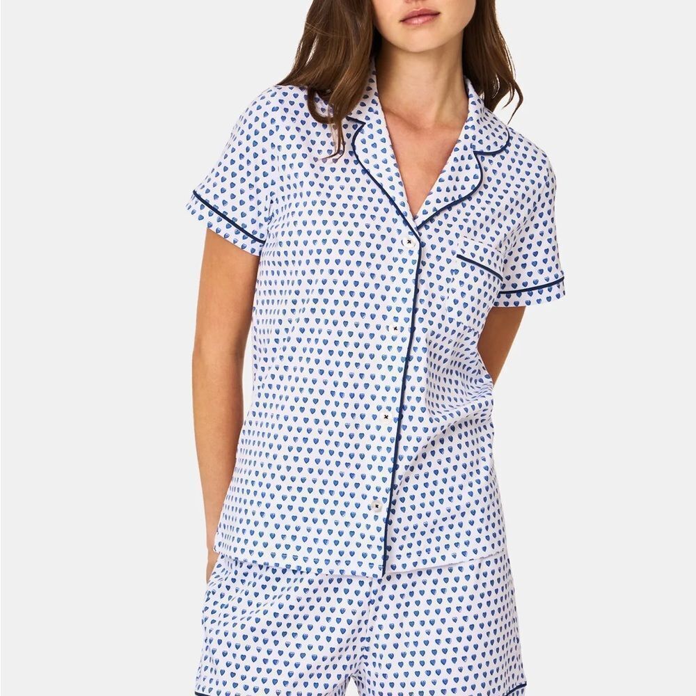 Roller Rabbit Blue Hearts Polo Pajama TOP ONLY